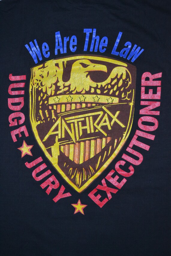 Anthrax We Are The Law Tシャツ Lサイズ Vintage 80s ANTHRAX Judge Dredd We Are the Law Tour Concert Promo