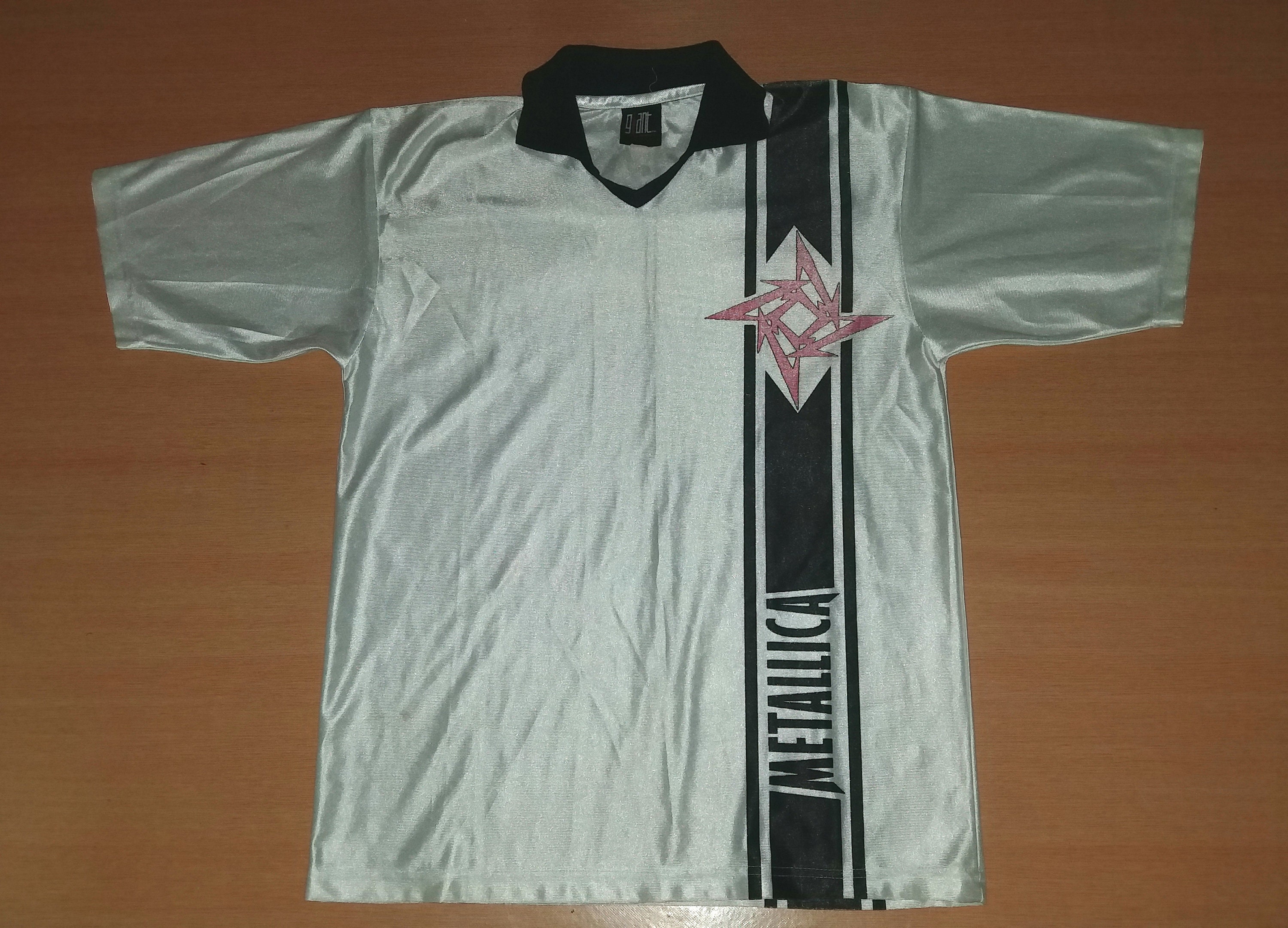 OldSchoolZone Vintage 1997 Metallica Reload Football Jersey Tour Concert Promo Album L Size Rare 90s Polo Shirt