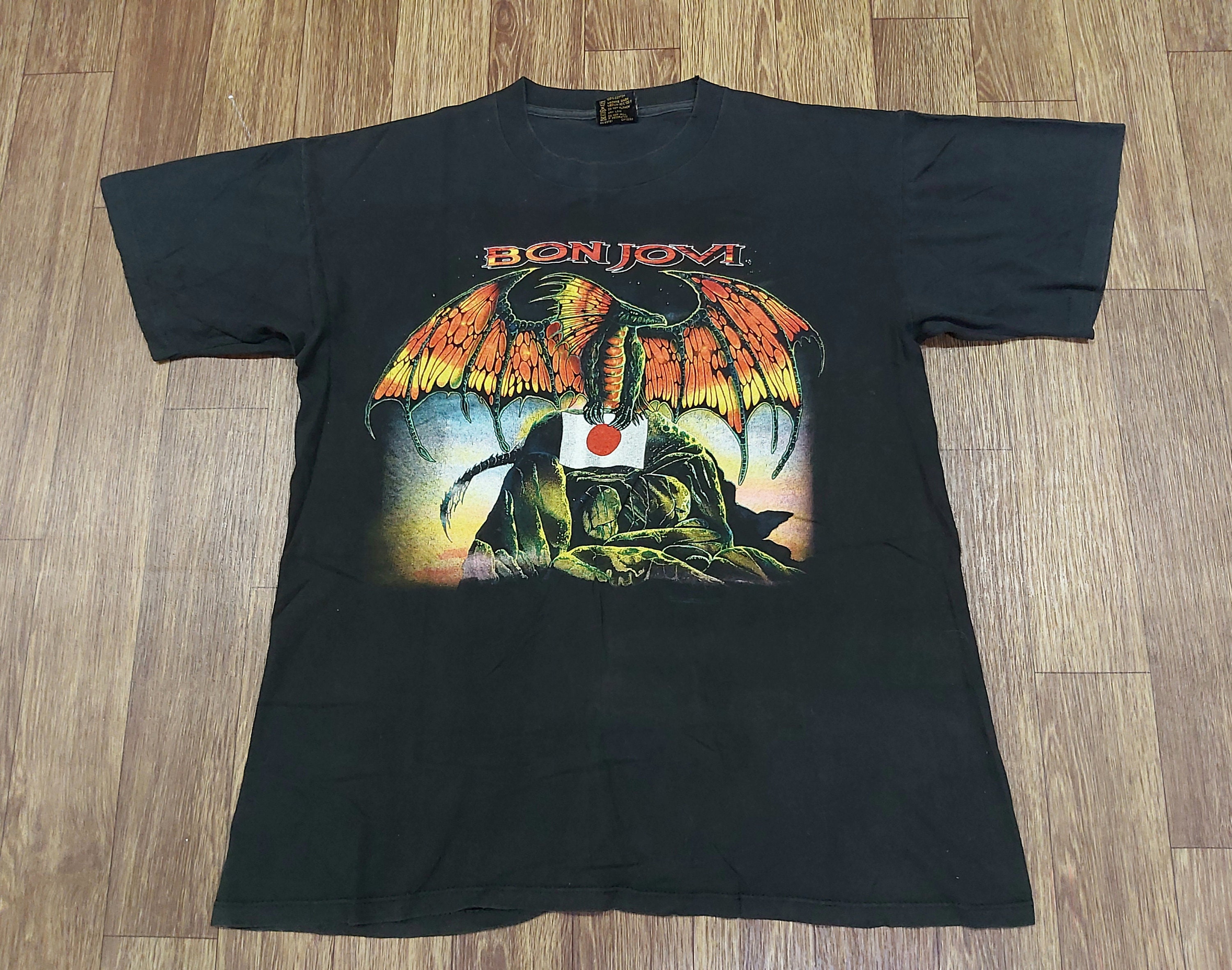 超レアL美品！90s BON JOVI 日本TOUR Tシャツ　BROCKUM製 超レアL美品！90s BON JOVI 日本TOUR Tシャツ BROCKUM製 楽天