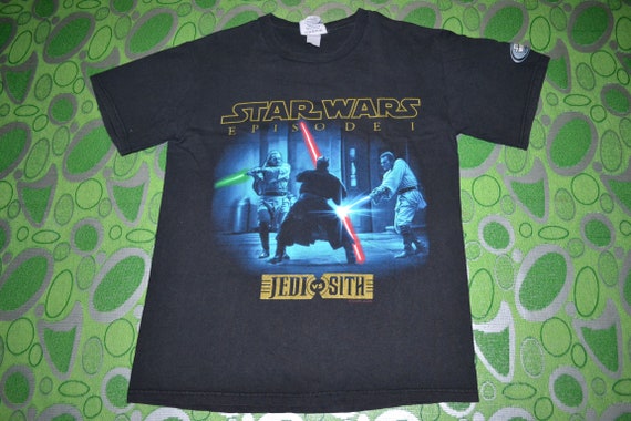 Kleding Gender-neutrale kleding volwassenen Tops & T-shirts T-shirts T-shirts met print Vintage jaren 90 Star Wars Episode 1 Film T-Shirt 