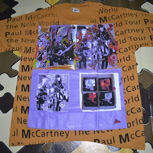 Vintage 1993 PAUL McCARTNEY Off the Ground a New World Tour Concert Promo album rare full print tie dye 80s T-shirt