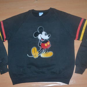 Vintage 80s MICKEY MOUSE Walt Disney Cartoon Warner Bros Tasmanian Devil L Size 90s Sweatshirt Sweater T-shirt