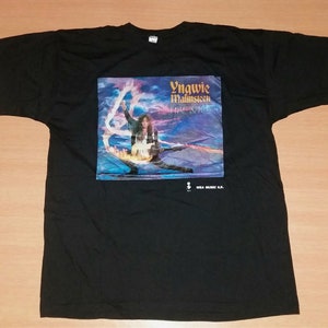 Jaargang 1992 YNGWIE MALMSTEEN Fire & Ice Tour Concert opstrijkbare promo zeer zeldzaam 90s T-shirt t-shirt