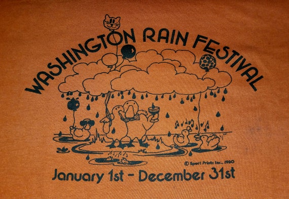 Vintage 1980 WASHINGTON RAIN FESTIVAL marathon pr… - image 2