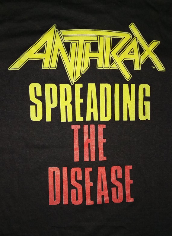 ベンツANTHRAX 1988ツアーTシャツ Vintage 1988 ANTHRAX Spreading the Disease Tour Concert Promo S
