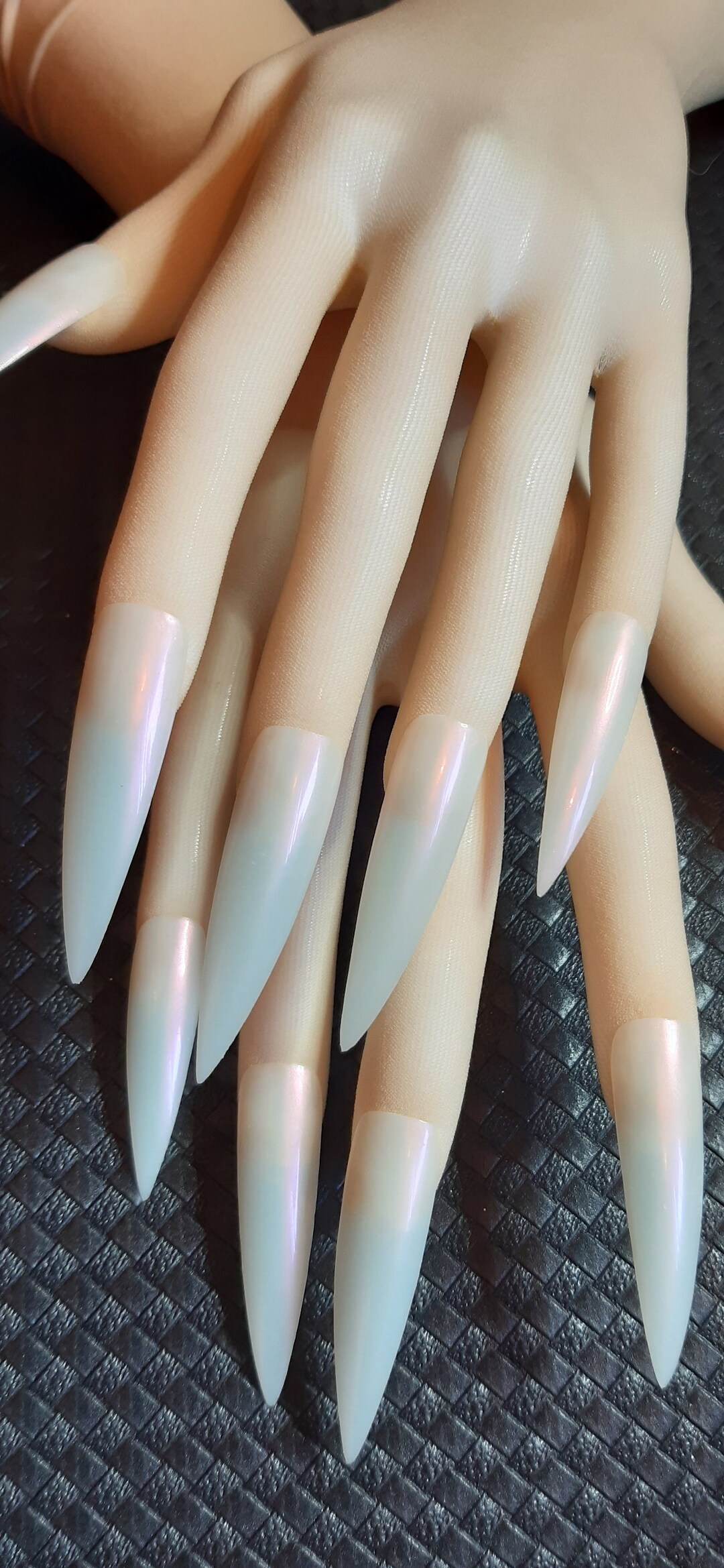 Translucent Opera Nude Gloves With Nails for Performance Bridal Gloves