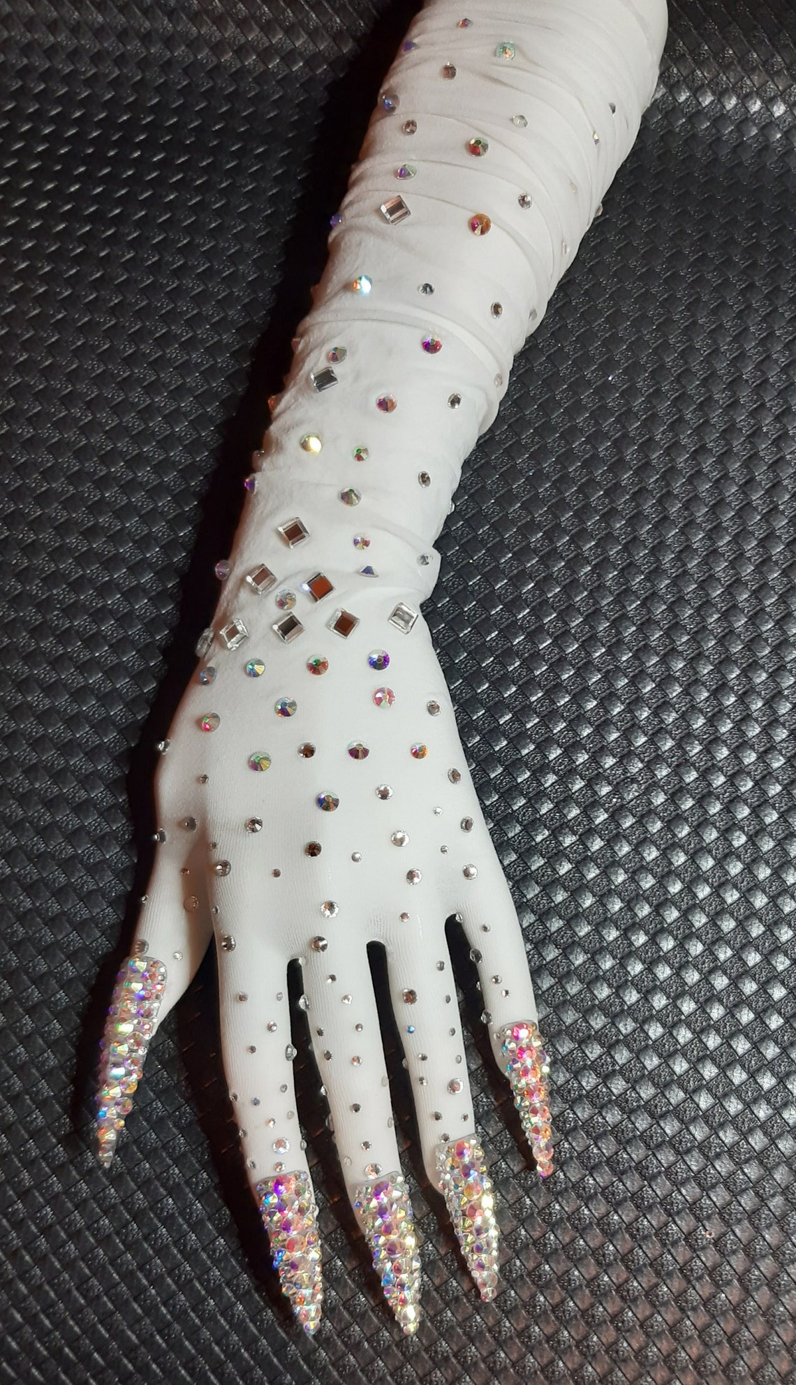 Transparent Gloves Long Nails Crystals Stones Drag Queen - Etsy