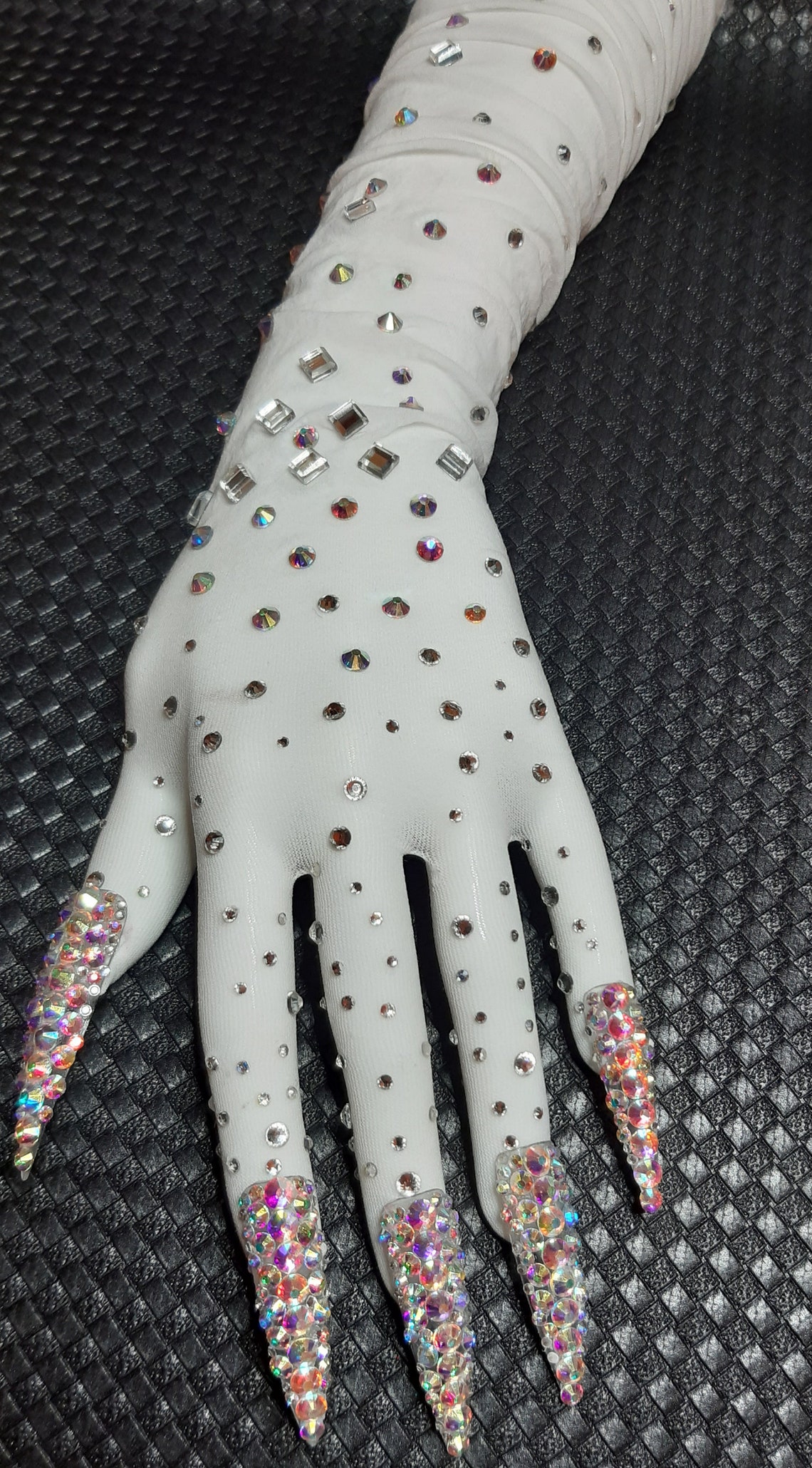 Transparent Gloves Long Nails Crystals Stones Drag Queen - Etsy