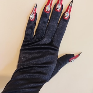 Black satin over elbow length gloves for Drag Queen Burlesque cosplayers and Drag Queen dancers,exclusive gift, barbie