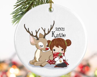 Personalized Ornament, Gift for granddaughter Christmas ornament, daughter, niece, Gift for her, Baby's first Christmas, Children's ornament