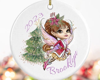 Personalized Christmas Ornament, Fairy Princess Gift, Baby's First Christmas gift for her, Customized with Granddaughter's name