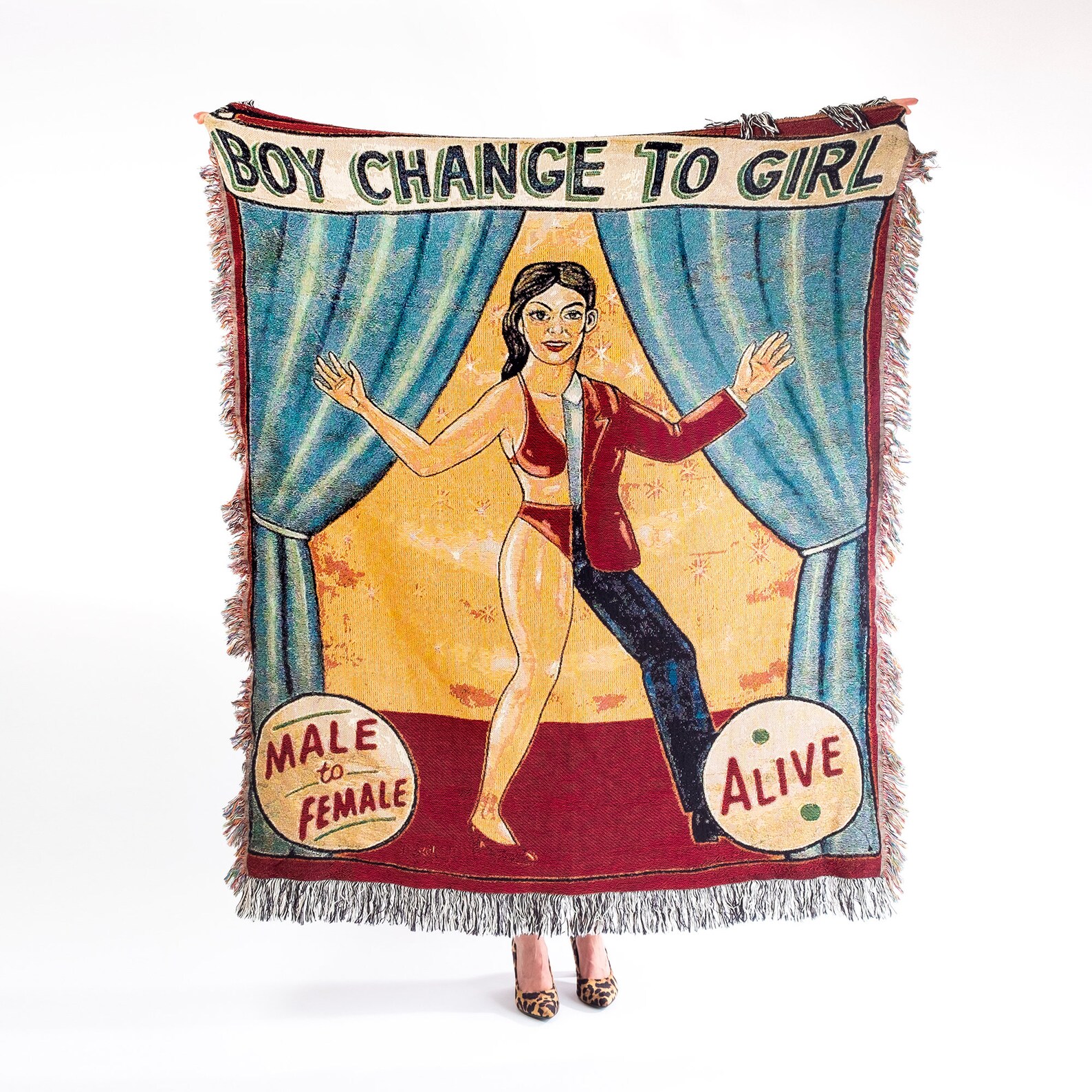 Antique Freak Show Side Show Replica Banner Woven Tapestry Etsy