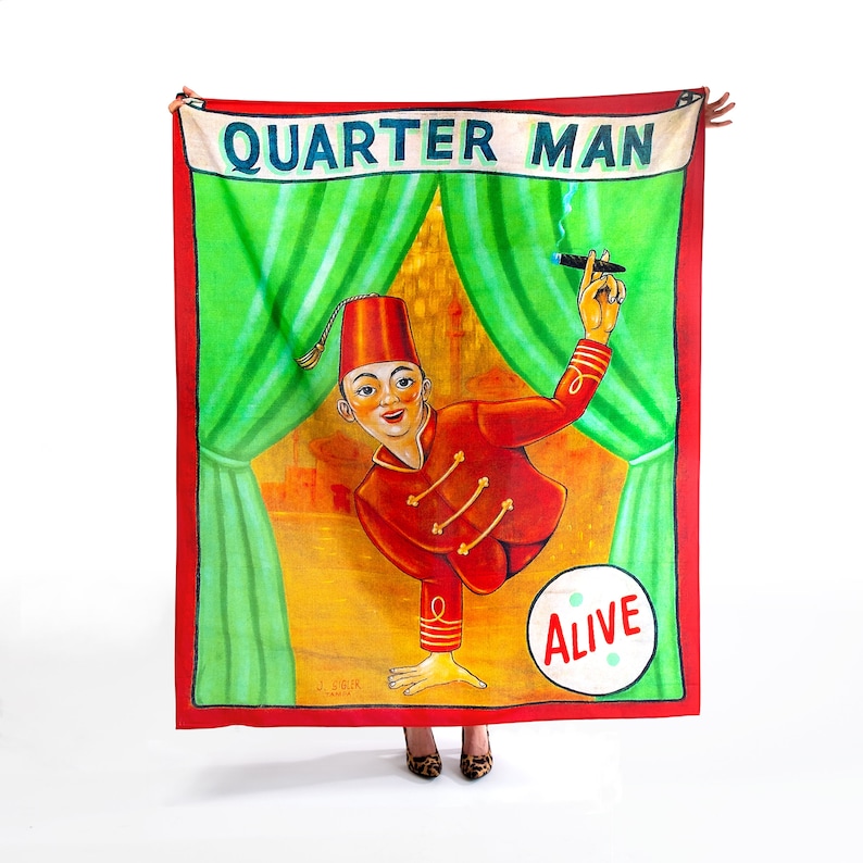 QUARTER MAN Freak Show Side Show Banner Repro 50x60 Etsy