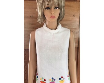 VINTAGE REY WEAR Hand Knitted Cowl Neck Sweater Top Size M/L Excellent