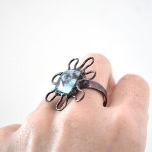 Unique flower ring, Forest fairy boho jewelry, Sustainable gift for sister, Rustic daisy ring, Gifts under 50, Adjustable rings for women image 2