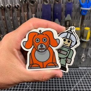 Robot Dog and Space Cadet Stickers Set - Robot Stickers, Vintage Robot, Robot Art, Vector Art, Decal, Laptop Stickers