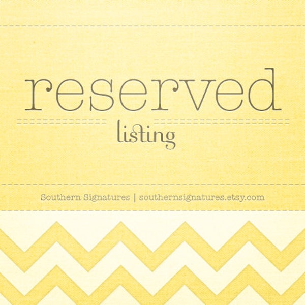 This Listing is Reserved for DeniseK Special Made Custom Order