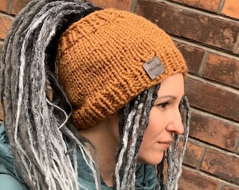 dreadlocks tube hat headband rasta dreads turban beanie wool boho mustard braids