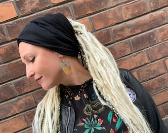 Dreadlocks Tube Mütze Stirnband Rasta Dreads Turban Mütze Winter Ski Schwarz