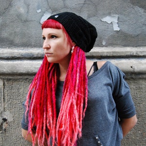 knitted dreads hat beanie boho dreadlocks & braids tube cap handmade