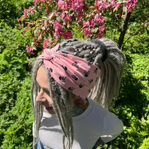 cotton jersey headband twisted head wrap dreadlocks braids skulls
