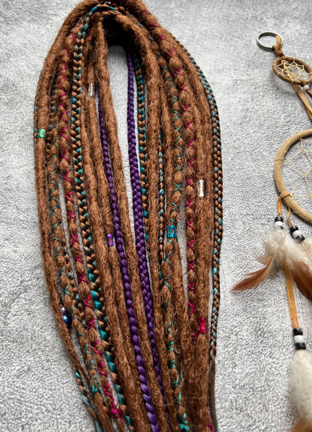 Copper Brown Synthetic Dreadlocks and Braids DE Kanekalon DREADS