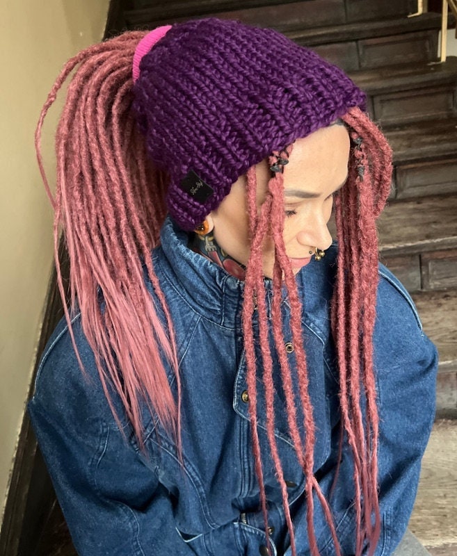 Dreadlocks Tube Hat Headband Rasta Dreads Turban Beanie Wool Boho