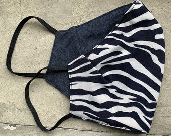 Double Layer cotton FACE MASK with pocket for filter Washable Mask/zebra punk