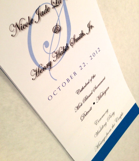 Diy 6 Page Layered Wedding Program Template Inital Design Etsy