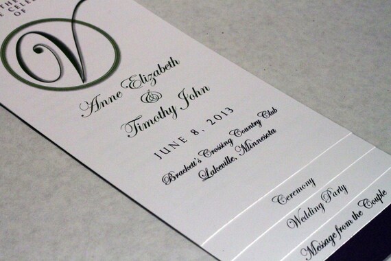 Diy 5 Page Layered Wedding Program Template Circle Initial Etsy