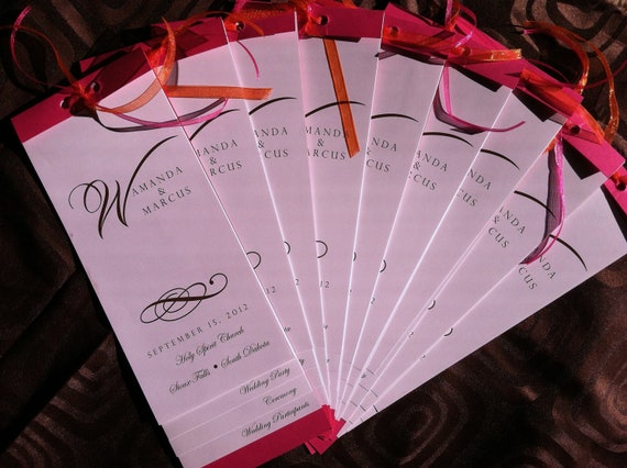 Diy 4 Page Layered Wedding Program Template Scroll Etsy