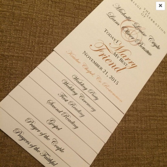 Diy 5 Page Layered Wedding Program Template Last Initial Etsy