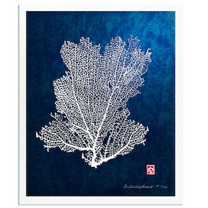 Gyotaku Sea Fan Art - Limited Edition Print by Maui Artist Debra Lumpkins