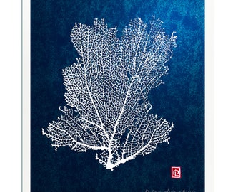 Gyotaku Sea Fan Art - Limited Edition Print by Maui Artist Debra Lumpkins