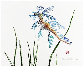 Gyotaku Fish Print: Leafy Seadragon