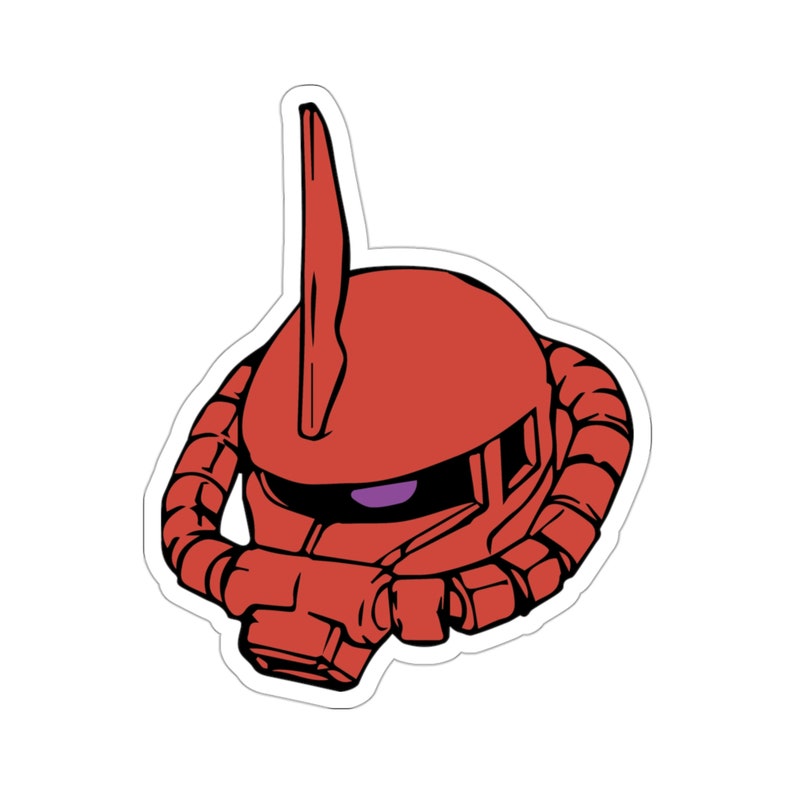 MS-06S Char's Zaku II Gundam Vinyl Sticker, Best Friend Gift, Cute Stickers, Food Decal image 8