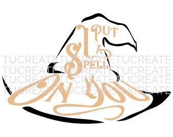 Archivos SVG, te puse un hechizo svg, halloween svg, Cortar archivo, Descarga digital, PNG, Cricut, Silueta