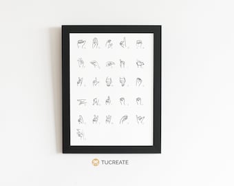 American sign language poster Wall Art Decoration Instant Download