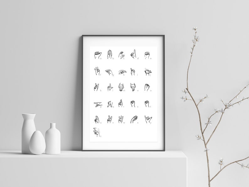 American Sign Language Wall Art Wall Decor Poster Instant Etsy