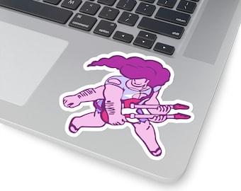 Pink Steg of Steven Universe Excited Vinyl Sticker, Best Friend Gift, Cute Stickers, Food Decal, Macbook Decal, Stickers Macb