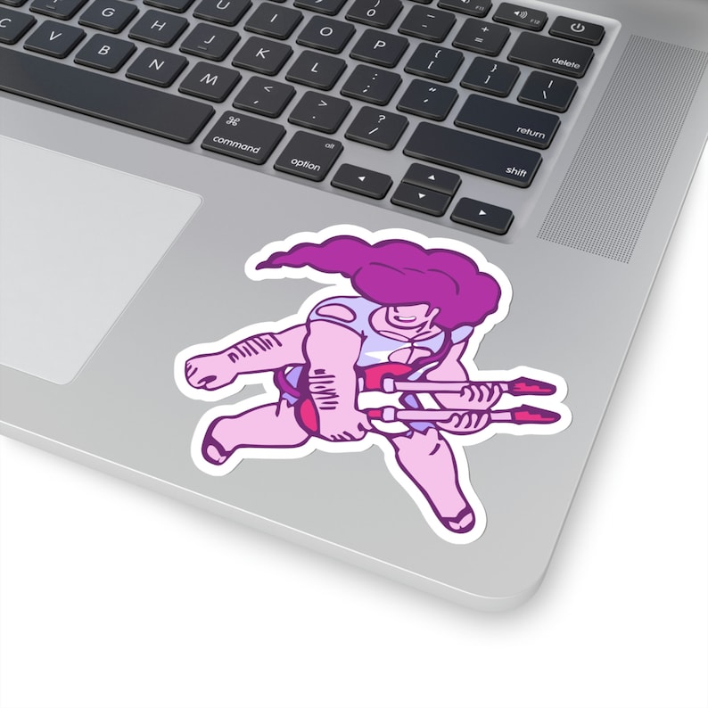 Roze Steg van Steven Universe opgewonden vinyl sticker, beste vriend cadeau, leuke stickers, voedsel sticker, MacBook sticker, stickers Macb afbeelding 1