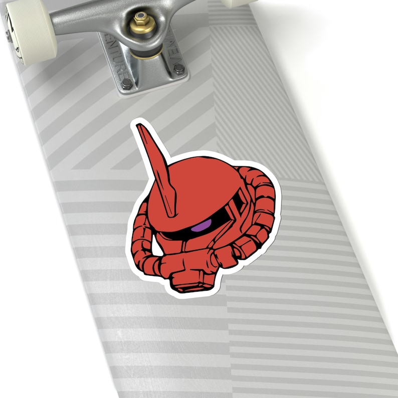 MS-06S Char's Zaku II Gundam Vinyl Sticker, Best Friend Gift, Cute Stickers, Food Decal image 10