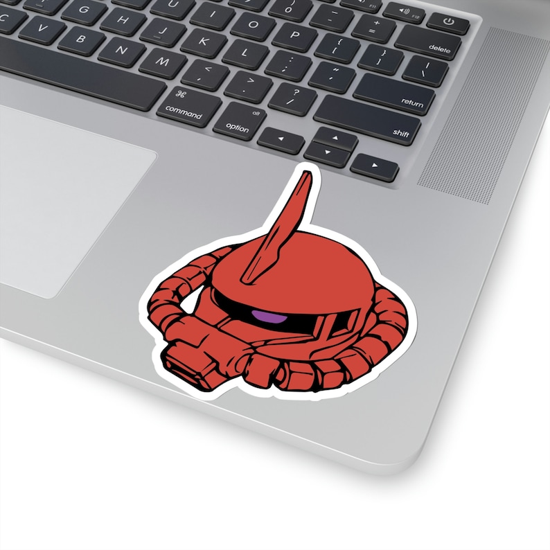 MS-06S Char's Zaku II Gundam Vinyl Sticker, Best Friend Gift, Cute Stickers, Food Decal image 1