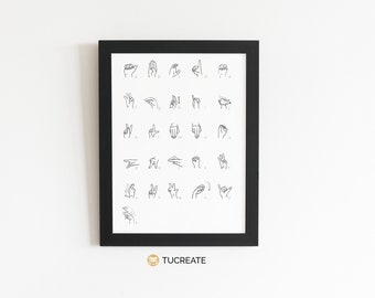 Dutch sign language Nederlandse gebarentaal Wall Art Wall Decor Poster Instant Download