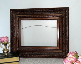 Beautiful Thick Wood Ornate Vintage Frame, 25" x 21" Outer, 16" x 12" Inner Dimensions