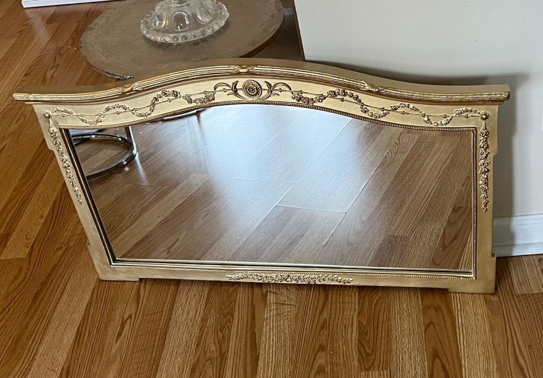 Large Ornate Arched Gold Mirror With Floral Swag Design LIMITED SHIPPING LOCATIONS Etsy