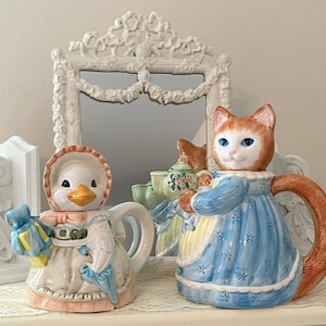 AVON 猫 ヴィンテージ ティーポット アメリカ 置物 アンティーク Avon Cat Teapot - Etsy
