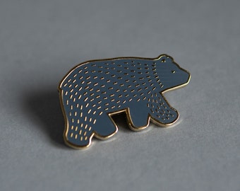 Night Sky Bear Gold Enamel Pin - Adventure Enamel Pin - Cute Adventure Pin - Bear Pin