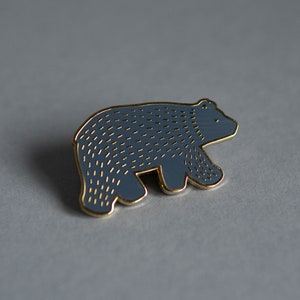 Night Sky Bear Gold Enamel Pin - Adventure Enamel Pin - Cute Adventure Pin - Bear Pin