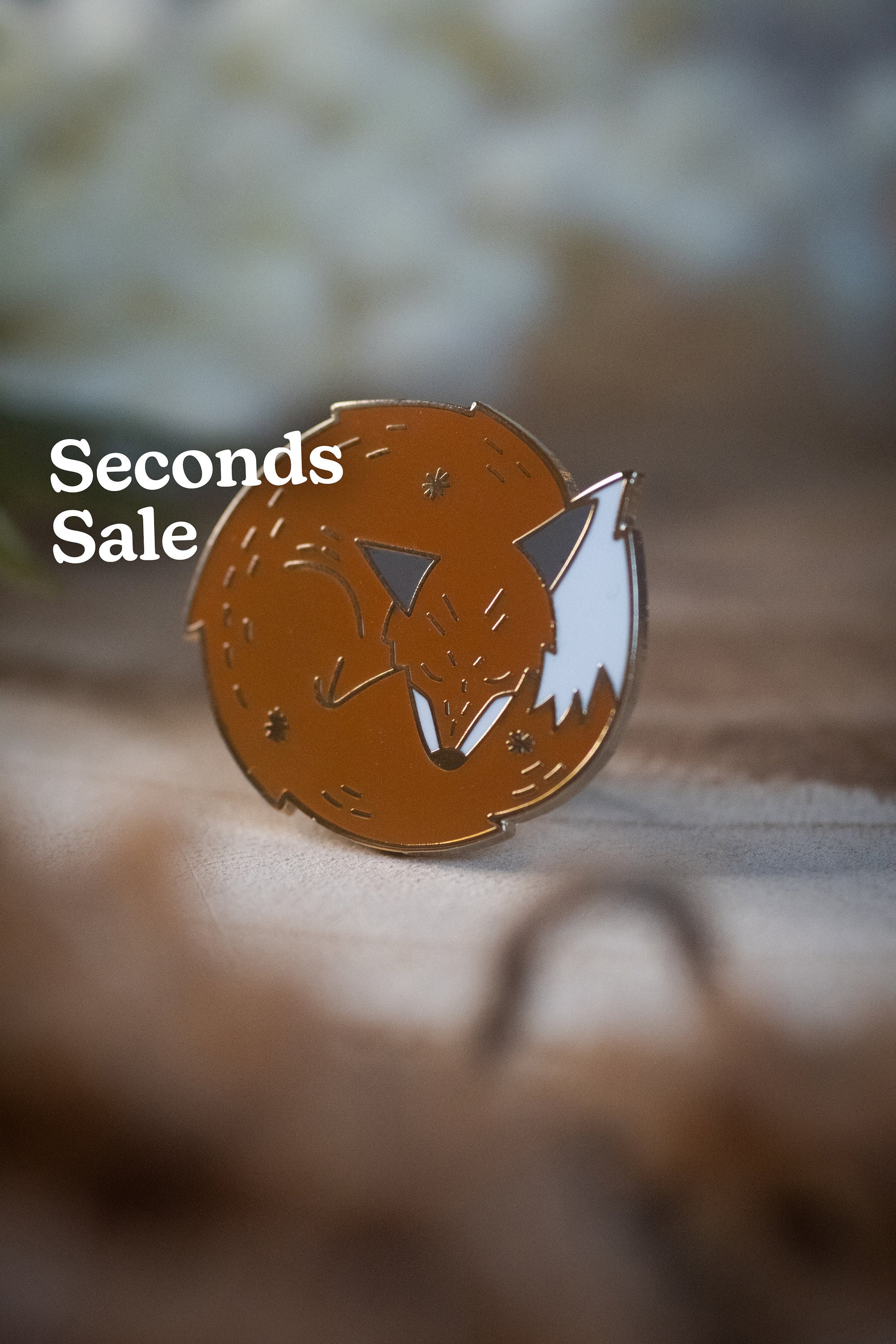 SECONDS GRADE B** Sleeping Familiar Fox Enamel Pin - Witch Pin - Wild Pin